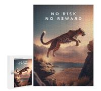 Rompecabezas para Adolescentes 500 PCS No Risk No Reward Cheetah Rompecabezas para Adultos Juegos Relajantes Desafío Difícil Desafío Educativo 500 PCS