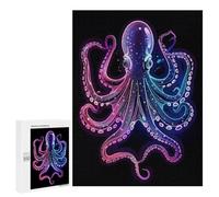 Rompecabezas para Adolescentes 500 PCS Octopus Animal Neon Rompecabezas para Adultos Juego De Ingenio Decoración del Hogar Regalos para Reducir El Estrés 500 PCS