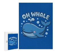 Rompecabezas para Adolescentes 500 PCS Oh Whale Cute Cartoon Pun Rompecabezas para Adultos Juego Práctico Decoración De Pared Cumpleaños Y Navidad 500 PCS