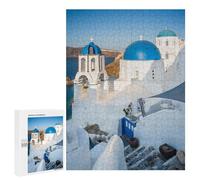 Rompecabezas para Adolescentes 500 PCS Oia Town Santorini Greece Rompecabezas para Adultos Juegos Relajantes Carrera De Velocidad Manual Desafiante De Completar 500 PCS