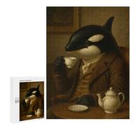 Rompecabezas para Adolescentes 500 PCS Orca Gentleman Drinking Tea Rompecabezas para Adultos Juego Práctico Carrera De Velocidad Manual Desafío Educativo 500 PCS
