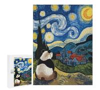 Rompecabezas para Adolescentes 500 PCS Panda Starry Night Rompecabezas para Adultos Juegos Relajantes Desafío Difícil Desafío Educativo 500 PCS
