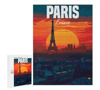 Rompecabezas para Adolescentes 500 PCS Paris France at Night Rompecabezas para Adultos Juguetes Antiestrés Arte De Pared Interacción Entre Padres E Hijos 500 PCS
