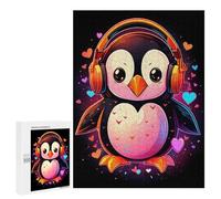 Rompecabezas para Adolescentes 500 PCS Penguin Music Lovers Rompecabezas para Adultos Juego Familiar Decoración Desafiante De Completar 500 PCS