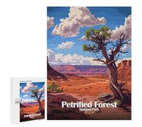Rompecabezas para Adolescentes 500 PCS Petrified Forest National Park Illustration Rompecabezas para Adultos Juego Práctico Carrera De Velocidad Manual Desafío Educativo 500 PCS