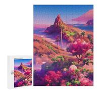 Rompecabezas para Adolescentes 500 PCS Pink Paradise Landscape Rompecabezas para Adultos Juegos Relajantes Corte De Precisión Juego Desafiante Regalos 500 PCS