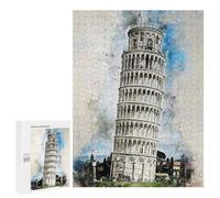 Rompecabezas para Adolescentes 500 PCS Pisa in Watercolor Rompecabezas para Adultos Juguetes Antiestrés para La Diversión Familiar Interacción Entre Padres E Hijos 500 PCS