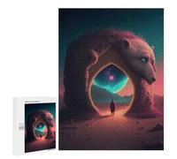 Rompecabezas para Adolescentes 500 PCS Polar Bear Portal to Another World Rompecabezas para Adultos Juego De Ingenio Decoración del Hogar Regalos para Reducir El Estrés 500 PCS