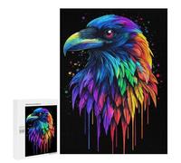 Rompecabezas para Adolescentes 500 PCS Pop Art Rainbow Raven Rompecabezas para Adultos Juegos Relajantes Decoración Perfecta Regalos De Cumpleaños Y Únicos 500 PCS