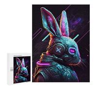 Rompecabezas para Adolescentes 500 PCS Rabbit Neon Rompecabezas para Adultos Juegos Relajantes Pero Divertidos Y Humorísticos 500 PCS