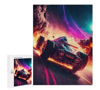 Rompecabezas para Adolescentes 500 PCS Race Car In Space Flames Rompecabezas para Adultos Juego Familiar Decoración Desafiante De Completar 500 PCS