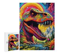 Rompecabezas para Adolescentes 500 PCS Rainbow Dinosaur Fantasy Scene Rompecabezas para Adultos Juegos Familiares Análisis Y Lógica Actividades Divertidas En Casa 500 PCS