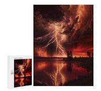 Rompecabezas para Adolescentes 500 PCS Red Apocalyptic Storm Rompecabezas para Adultos Juegos Divertidos Análisis Y Lógica Interacción Entre Padres E Hijos 500 PCS