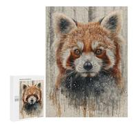Rompecabezas para Adolescentes 500 PCS Red Panda Watercolor Gaze Rompecabezas para Adultos Juegos Relajantes Decoración Perfecta Regalos De Cumpleaños Y Únicos 500 PCS