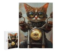 Rompecabezas para Adolescentes 500 PCS Rider Cat Biker Style -6 Rompecabezas para Adultos Actividades Familiares Interacción Entre Padres E Hijos Hermoso Juego De Diseño 500 PCS