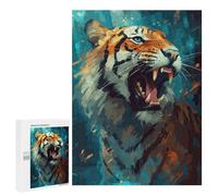 Rompecabezas para Adolescentes 500 PCS Roaring Tiger Art Print Rompecabezas para Adultos Juegos Familiares Análisis Y Lógica Actividades Divertidas En Casa 500 PCS
