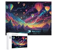 Rompecabezas para Adolescentes 500 PCS Rompecabezas Colorful Hot Air Balloons Sky-1 Rompecabezas para Adultos Juguetes Antiestrés Análisis Y Lógica para Cumpleaños, Navidad 500 PCS