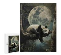 Rompecabezas para Adolescentes 500 PCS Rompecabezas Cute Sleeping Panda Moon Rompecabezas para Adultos Juego Familiar Una Obra De Arte para Cumpleaños, Navidad 500 PCS