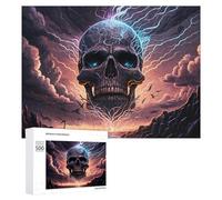 Rompecabezas para Adolescentes 500 PCS Rompecabezas Electric Storm Skull -5 Rompecabezas para Adultos Juego De Ingenio Regalos para Mujeres para Cumpleaños, Navidad 500 PCS