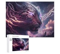Rompecabezas para Adolescentes 500 PCS Rompecabezas Electric Tiger Artwork Rompecabezas para Adultos Juguetes Antiestrés Desafío Difícil Cumpleaños