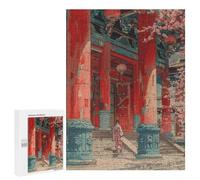 Rompecabezas para Adolescentes 500 PCS Rompecabezas Geisha Temple Sakura Rompecabezas para Adultos Juguetes Antiestrés Desafío Difícil Cumpleaños
