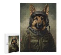 Rompecabezas para Adolescentes 500 PCS Rompecabezas German Shepherd Soldier Rompecabezas para Adultos Juego De Ingenio Regalos para Mujeres para Cumpleaños, Navidad 500 PCS