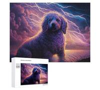 Rompecabezas para Adolescentes 500 PCS Rompecabezas Lightning Dog Painting Rompecabezas para Adultos Juego Familiar Una Obra De Arte para Cumpleaños, Navidad 500 PCS