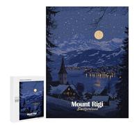 Rompecabezas para Adolescentes 500 PCS Rompecabezas Mount Rigi Night View Rompecabezas para Adultos Juguetes Antiestrés Desafío Difícil Cumpleaños