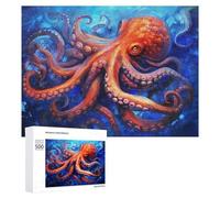 Rompecabezas para Adolescentes 500 PCS Rompecabezas Oceanic Octopus Majesty-1 Rompecabezas para Adolescentes Juguetes DIY Desafío Difícil Cumpleaños 500 PCS