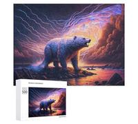 Rompecabezas para Adolescentes 500 PCS Rompecabezas Polar Bear Lightning Storm-3 Rompecabezas para Adultos Juego De Ingenio Regalos para Mujeres para Cumpleaños, Navidad 500 PCS