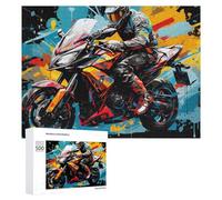 Rompecabezas para Adolescentes 500 PCS Rompecabezas Racing Spirit Motorcycle Artwork -2 Rompecabezas para Adolescentes Juguetes DIY Desafío Difícil Cumpleaños 500 PCS