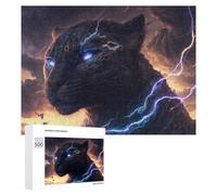 Rompecabezas para Adolescentes 500 PCS Rompecabezas Thunderous Panther Lightning Strikes Rompecabezas para Adultos Juego Familiar Una Obra De Arte para Cumpleaños, Navidad 500 PCS