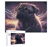 Rompecabezas para Adolescentes 500 PCS Rompecabezas Thunderous Pug Power Rompecabezas para Adultos Juguetes Antiestrés Desafío Difícil Cumpleaños