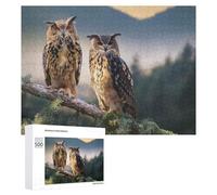 Rompecabezas para Adolescentes 500 PCS Rompecabezas Two Owls on A Branch Rompecabezas para Adultos Juego De Ingenio Regalos para Mujeres para Cumpleaños, Navidad 500 PCS