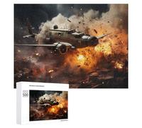 Rompecabezas para Adolescentes 500 PCS Rompecabezas Warplane Crash Explosion Rompecabezas para Adultos Juego De Ingenio Regalos para Mujeres para Cumpleaños, Navidad 500 PCS