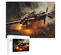 Rompecabezas para Adolescentes 500 PCS Rompecabezas Warplane Crash Scene-3 Rompecabezas para Adultos Juego Familiar Una Obra De Arte para Cumpleaños, Navidad 500 PCS