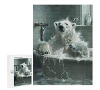 Rompecabezas para Adolescentes 500 PCS Rompecabezas White Polar Bear Bathtub Rompecabezas para Adultos Juguetes Antiestrés Análisis Y Lógica para Cumpleaños, Navidad 500 PCS