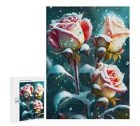 Rompecabezas para Adolescentes 500 PCS Roses in Snow Red Yellow Rompecabezas para Adultos Juguetes DIY Arte De Pared Oferta como Regalos para Toda La Familia 500 PCS