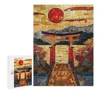 Rompecabezas para Adolescentes 500 PCS Sacred Torri Path Mosaic Rompecabezas para Adultos Juguetes Antiestrés Arte De Pared Interacción Entre Padres E Hijos 500 PCS