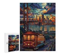 Rompecabezas para Adolescentes 500 PCS San Francisco Night Ride Rompecabezas para Adultos Juegos Relajantes Desafío Difícil Desafío Educativo 500 PCS