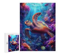 Rompecabezas para Adolescentes 500 PCS Sea Turtle in Coral Reef Rompecabezas para Adolescentes Juguetes Antiestrés Mejora La Memoria 500 PCS