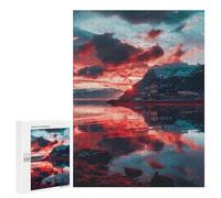 Rompecabezas para Adolescentes 500 PCS Serene Fjord Sunset Rompecabezas para Adultos Juegos De Relajación Ensamblaje De Patrones Interacción Entre Padres E Hijos 500 PCS