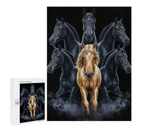 Rompecabezas para Adolescentes 500 PCS Six Hours and Golden Horse Rompecabezas para Adultos Juego Práctico Decoración De Pared Cumpleaños Y Navidad 500 PCS