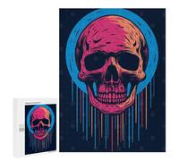 Rompecabezas para Adolescentes 500 PCS Skull Retro Halloween Rompecabezas para Adultos Juego De Ingenio Decoración del Hogar Regalos para Reducir El Estrés 500 PCS