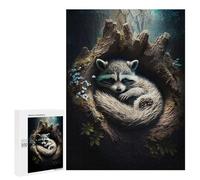 Rompecabezas para Adolescentes 500 PCS Sleeping Fox Rompecabezas para Adultos Juguetes Antiestrés Arte De Pared Interacción Entre Padres E Hijos 500 PCS