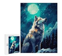 Rompecabezas para Adolescentes 500 PCS Snow Wolf Alaska Pixel Art Rompecabezas para Adultos Juegos Relajantes Desafío Difícil Desafío Educativo 500 PCS