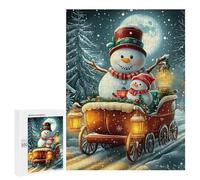 Rompecabezas para Adolescentes 500 PCS Snowman Sleigh Winter Scene Rompecabezas para Adolescentes Juegos Relajantes Regalos para Mujeres Actividades Divertidas En Casa 500 PCS