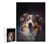 Rompecabezas para Adolescentes 500 PCS Space Australian Shepherd Rompecabezas para Adultos Juego Práctico Carrera De Velocidad Manual Desafío Educativo 500 PCS