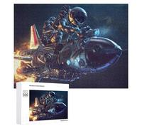 Rompecabezas para Adolescentes 500 PCS Space Motorcycle Adventure in Outer Space Rompecabezas para Adultos Juegos Relajantes Corte De Precisión Juego Desafiante Regalos 500 PCS