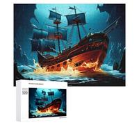 Rompecabezas para Adolescentes 500 PCS Sunken Pirate Ship in Mysterious Cavern Rompecabezas para Adultos Juegos Relajantes Corte De Precisión Juego Desafiante Regalos 500 PCS